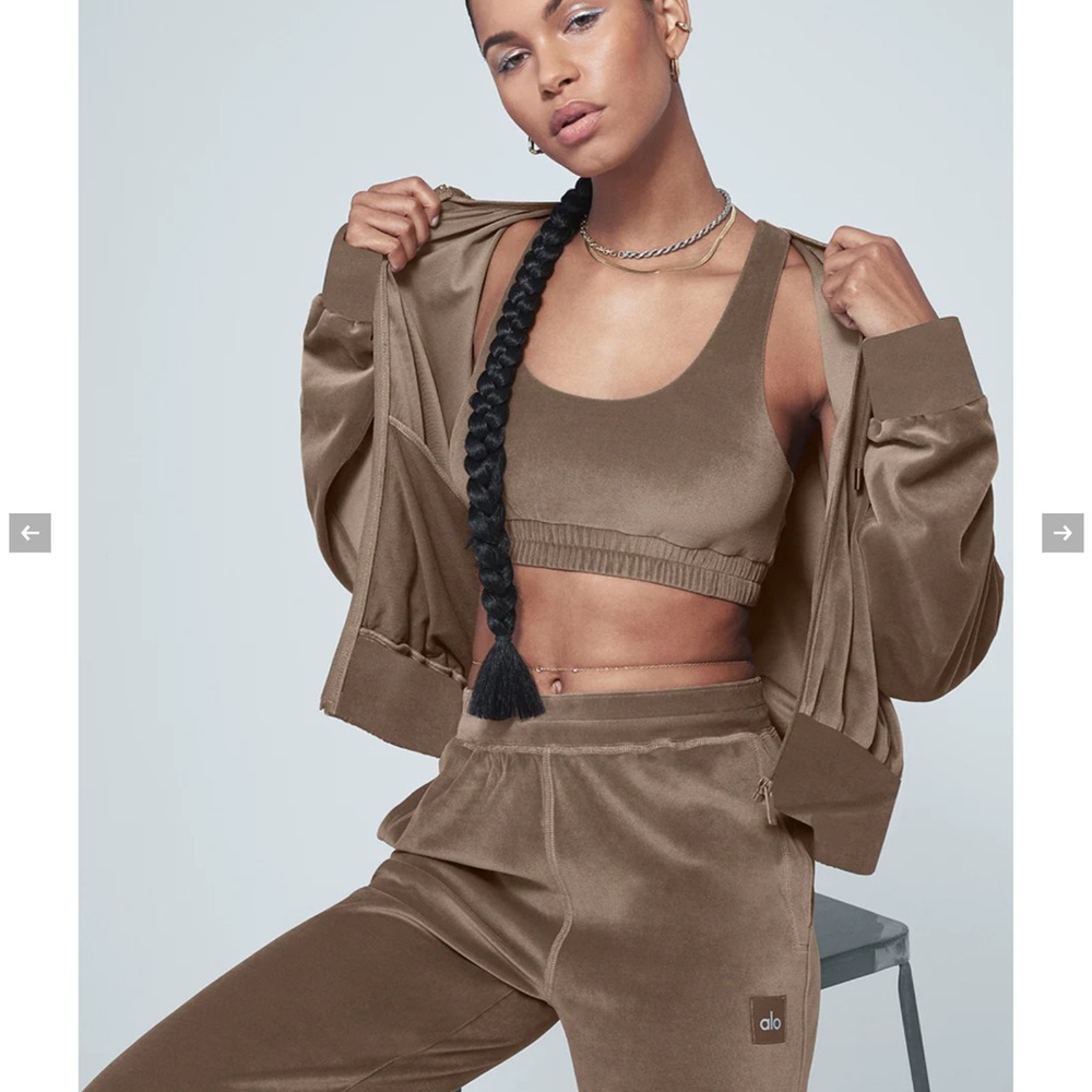 ALO Velour Lounge bra/pant. Sold as Set.